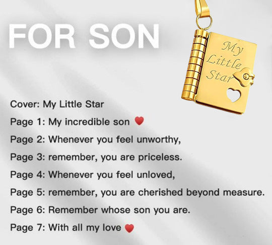 🔥🔥My Little Star Book Necklace for Daughter, Birthday Day Gift Graduation Jewelry of Love