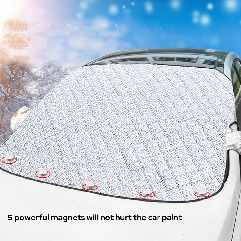 4-Layer Magnetic Windshield Car Cover - Thermal Insulation & Frost Protection with Easy Installation ❄️🔗