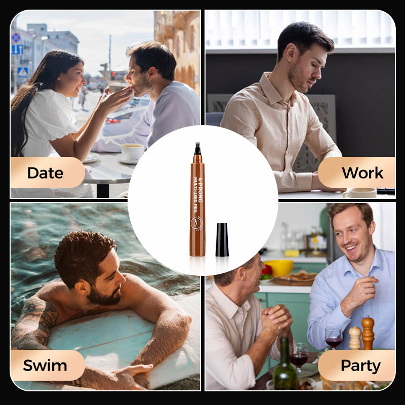 4-Prong Microblading Pen – Natural Hair-Like Brow, Beard & Hairline Filler