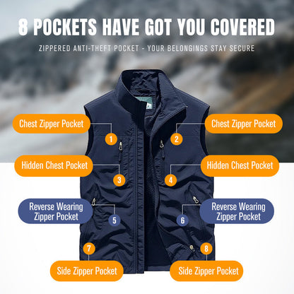 ⏰Limited Time Sale 50% OFF🔥🧥Men's Oversized Sleeveless Vest Jacket With Pockets