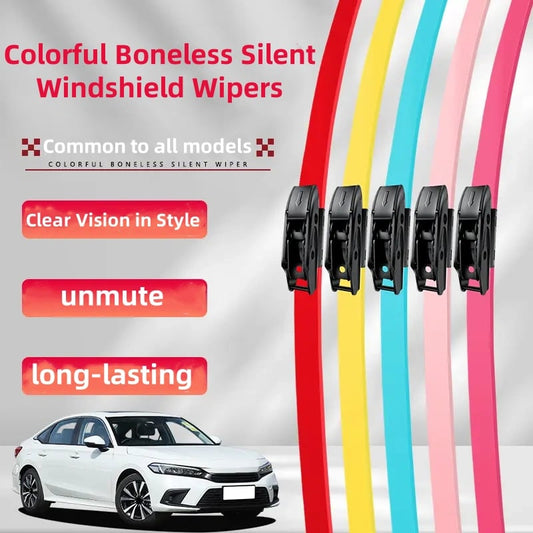 🔥Hot Selling Products of 2025🔥Colourful Silent Windshield Wipers - Easy to install quick-release clip, Durable and Wear-resistant Stylish Design for Clear, Quiet Drives!