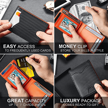🔥Mens Slim Wallet RFID Blocking🔥