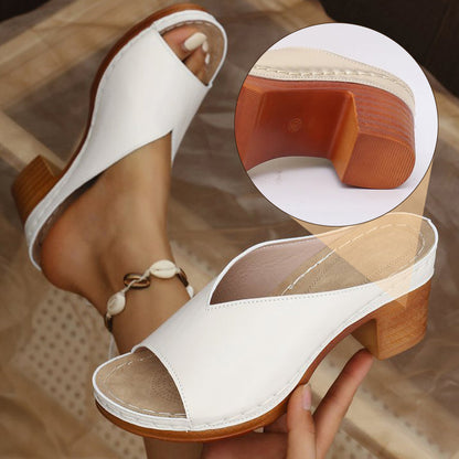 🌸Summer Hot Sale 49%OFF🌸Chunky Heel Slip-on Platform Sandals