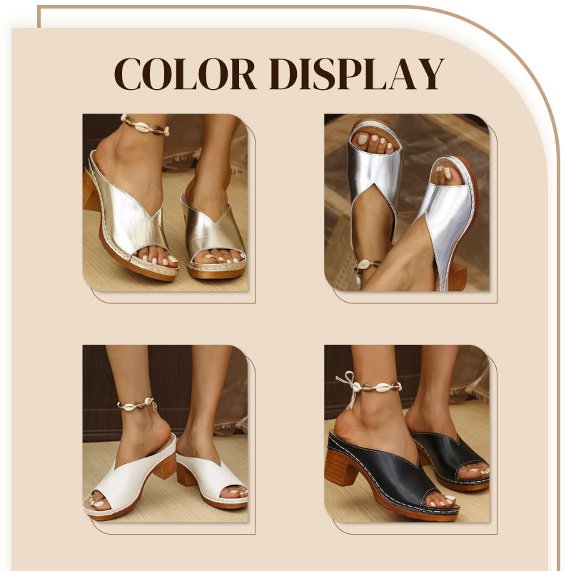 🌸Summer Hot Sale 49%OFF🌸Chunky Heel Slip-on Platform Sandals