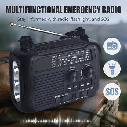 Multi-Function Hand-Crank Solar Emergency Radio