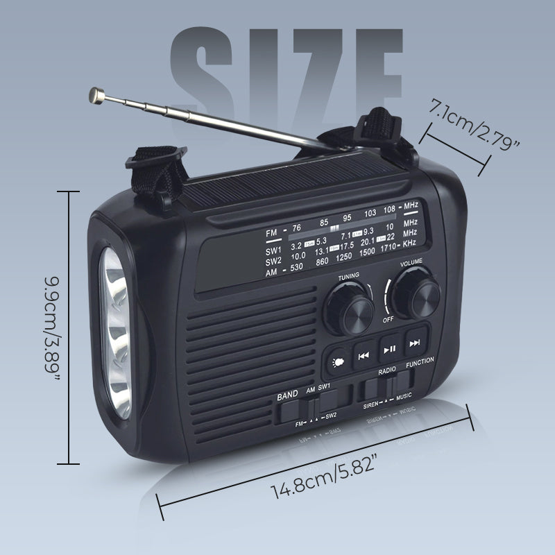 Multi-Function Hand-Crank Solar Emergency Radio