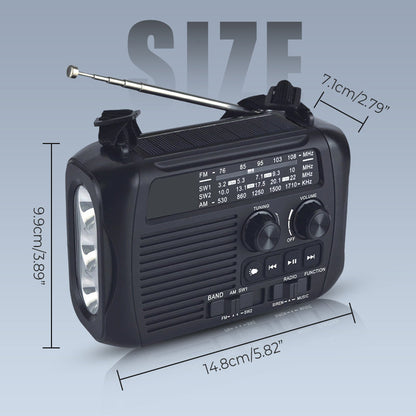 Multi-Function Hand-Crank Solar Emergency Radio