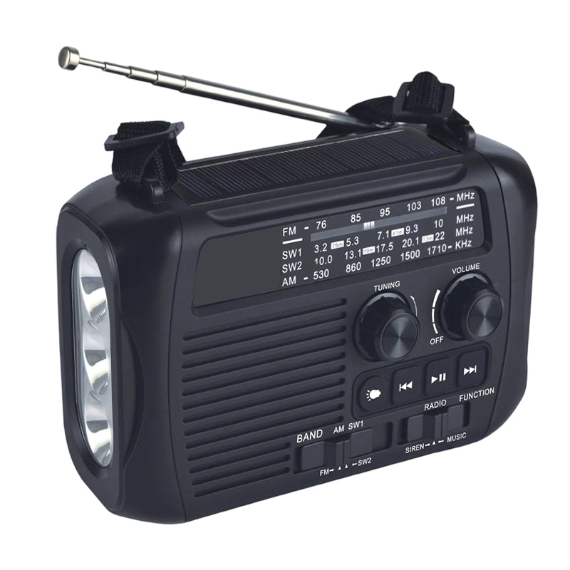 Multi-Function Hand-Crank Solar Emergency Radio